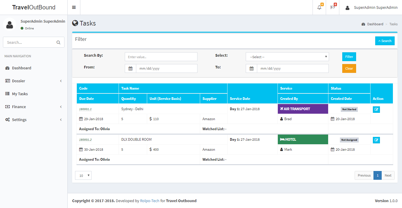 Fabric detail page of customitnow